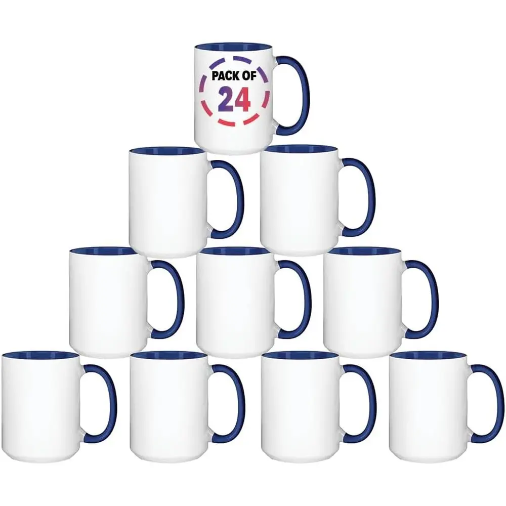 Sublimation Mug Blank - 15oz Blue Sublimation Mugs – Blank