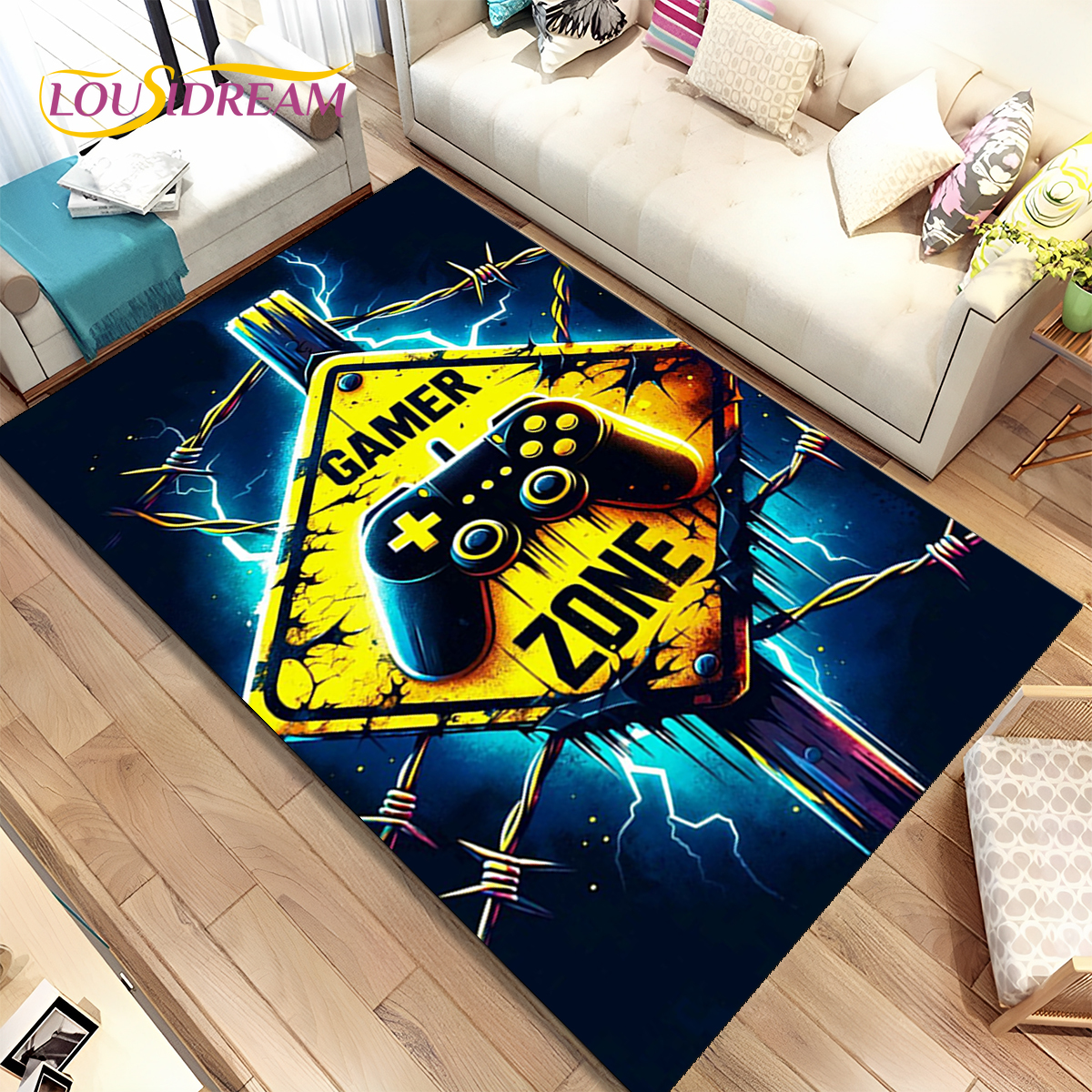 Commercial Printing Online - Cartoon Game Gamer Gamepad Rug Carpet