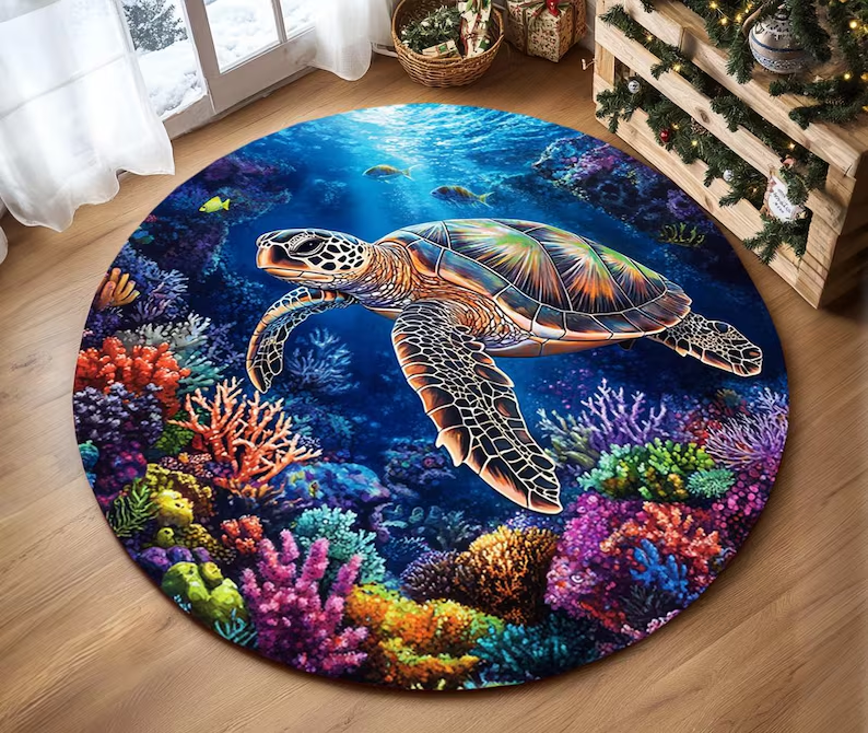 Wholesale Commercial Printing - Ocean Themed Rug Sea Turtle Print