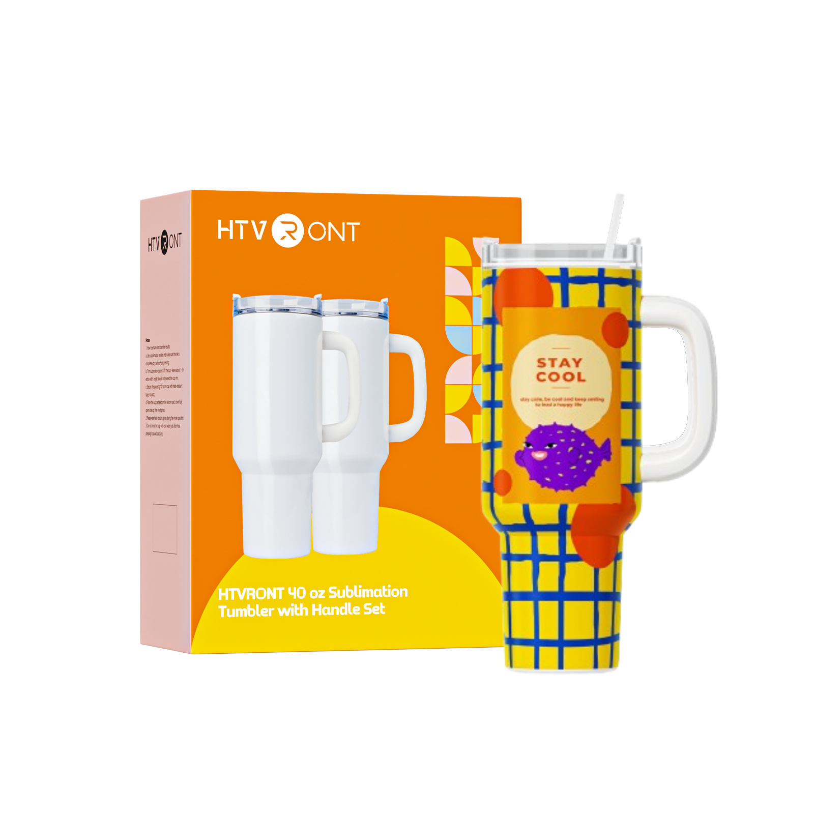 Sublimation Mug Blank - HTVRONT 2 Pack 40oz Sublimation Tumbler