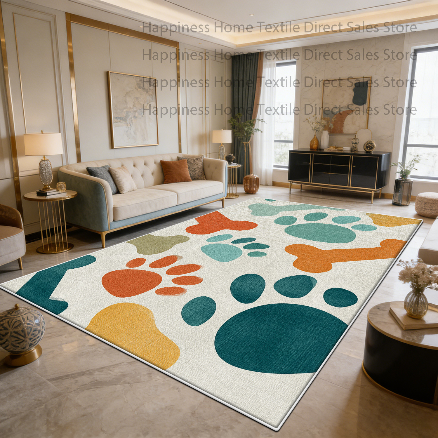Wholesale Commercial Printing - Nordic Modern Pet Paw Print Living