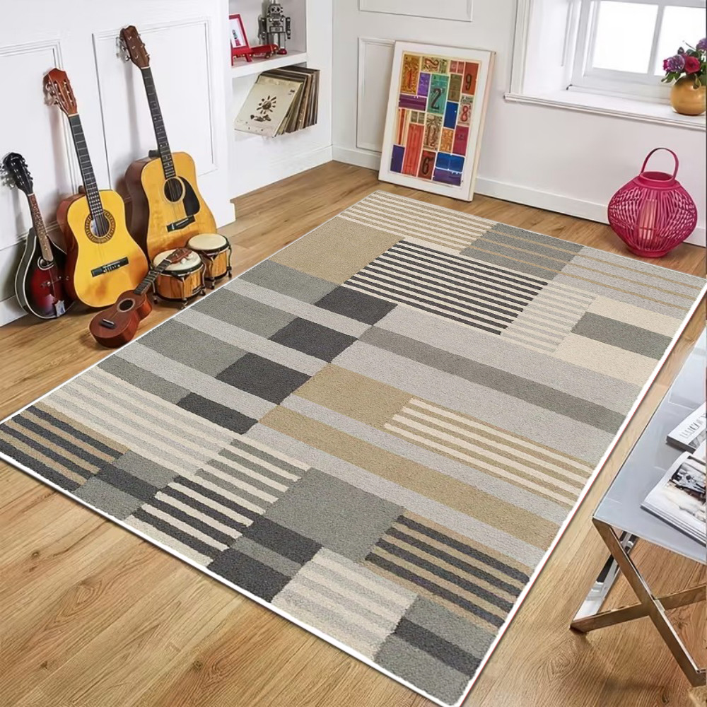 Wholesale Commercial Printing - Bohemian Gray Beige Striped Print Area