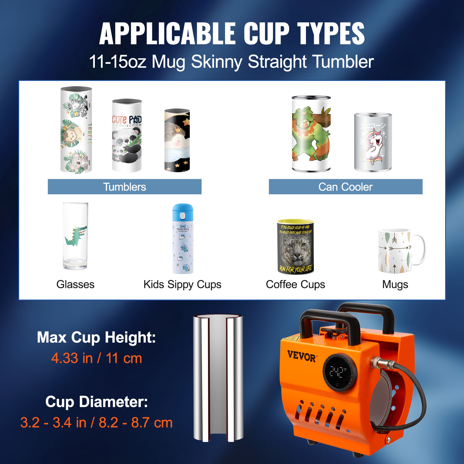 11oz-15oz Mug Heat Press Mini  - Sublimation Mug Blank 评论和价格