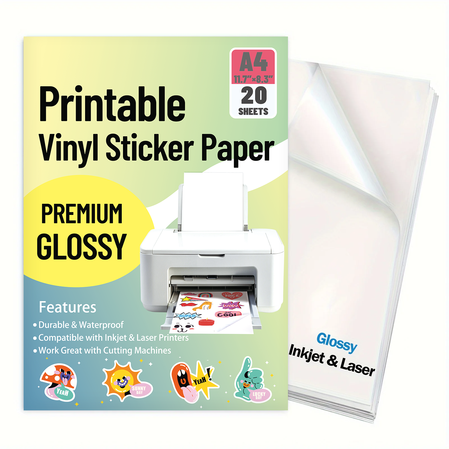 20 Sheets A4 Glossy Vinyl Stic - Commercial Vinyl Printing 评论和价格