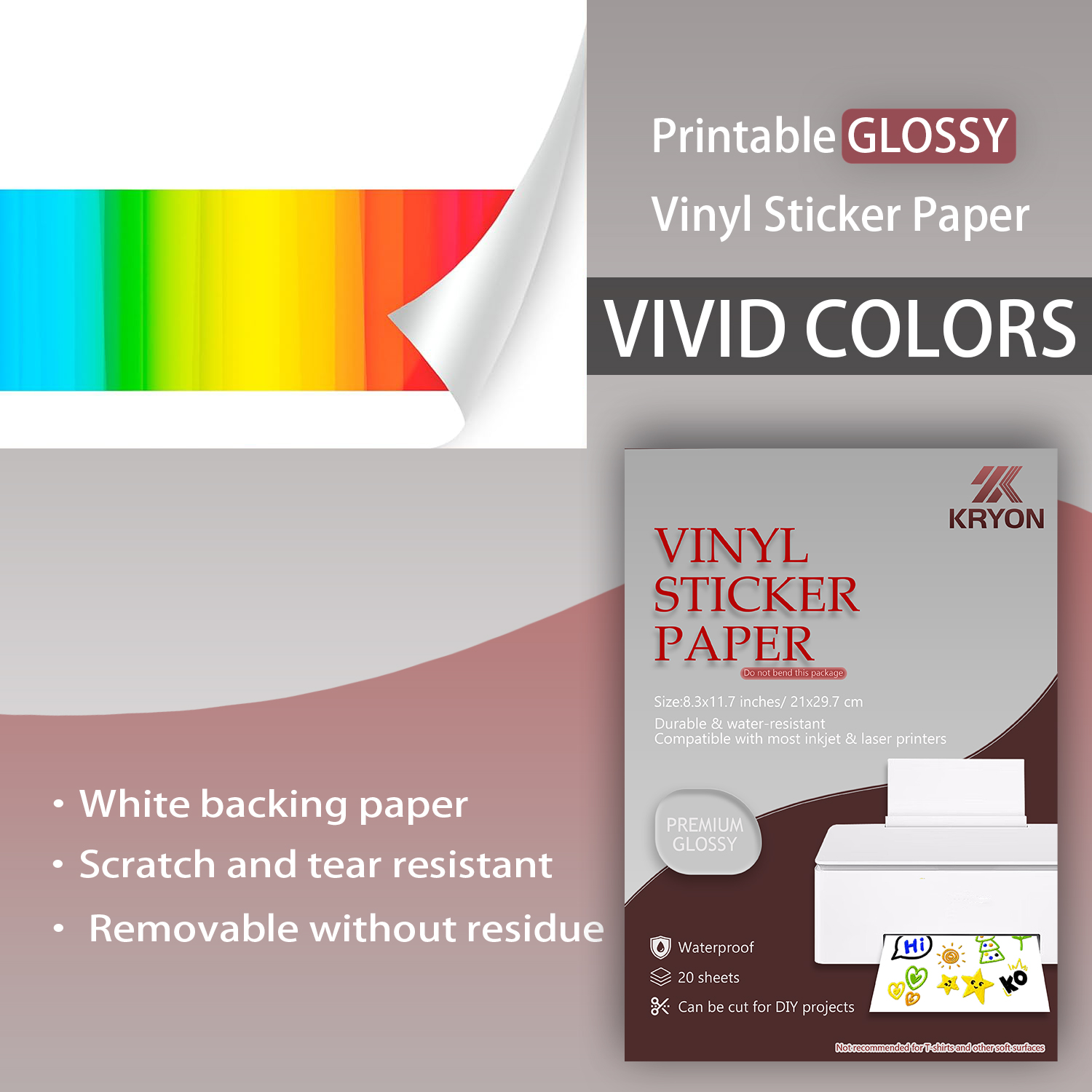 Glossy White Printable Vinyl S - Commercial Vinyl Printing 评论和价格
