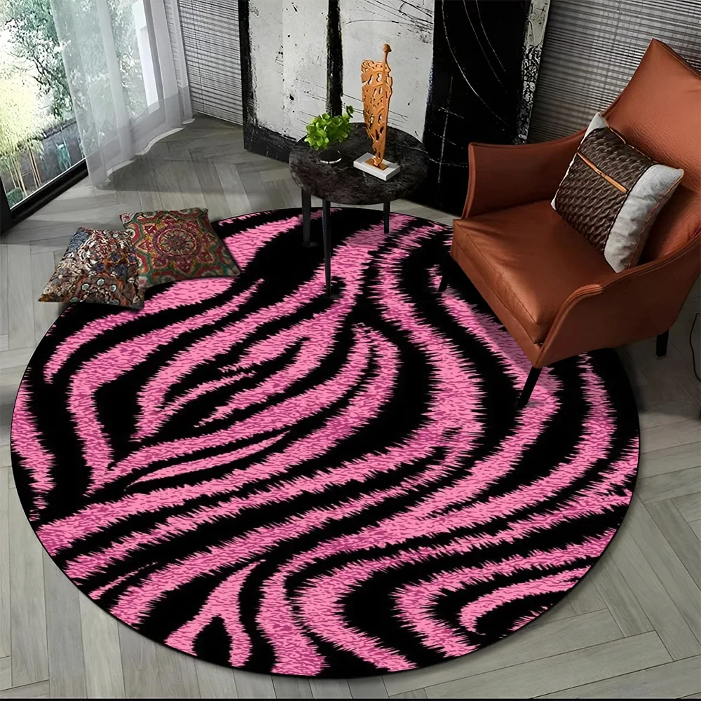 Pink Zebra Stripe Print Round  - Commercial Printing Machine 评论和价格