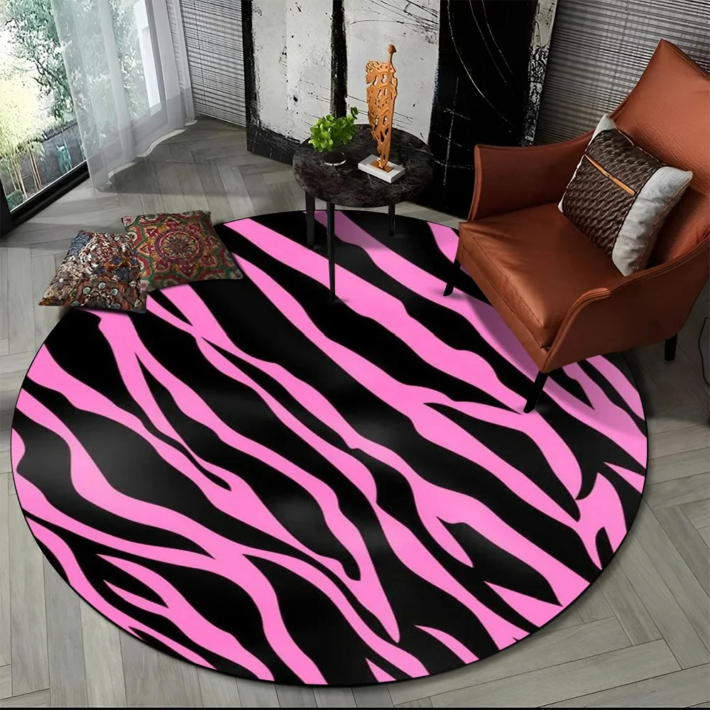 Pink Zebra Stripe Print Round  - Commercial Printing Machine 评论和价格