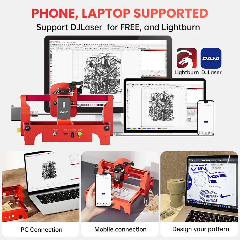 DAJA A7 Laser Engraver 5W Mini - Commercial Printing Machine 评论和价格