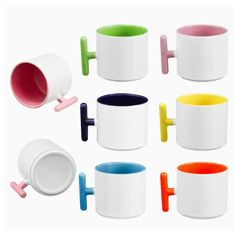2PCS Creativity T-shaped handl - Sublimation Mug Blank 评论和价格