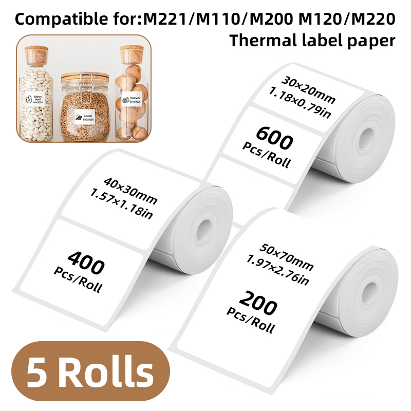 5 Rolls of White Label Sticker - Commercial Printing Machine 评论和价格