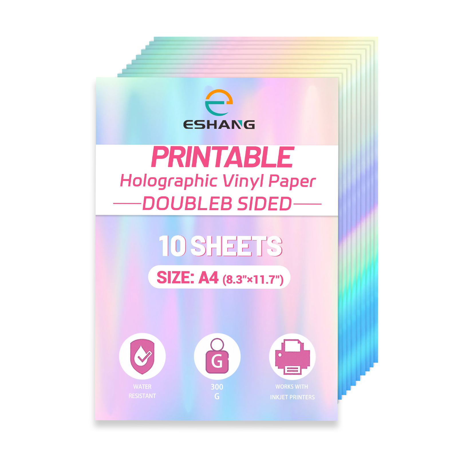 A4 Size 10 Sheets Rainbow Holo - Commercial Vinyl Printing 评论和价格